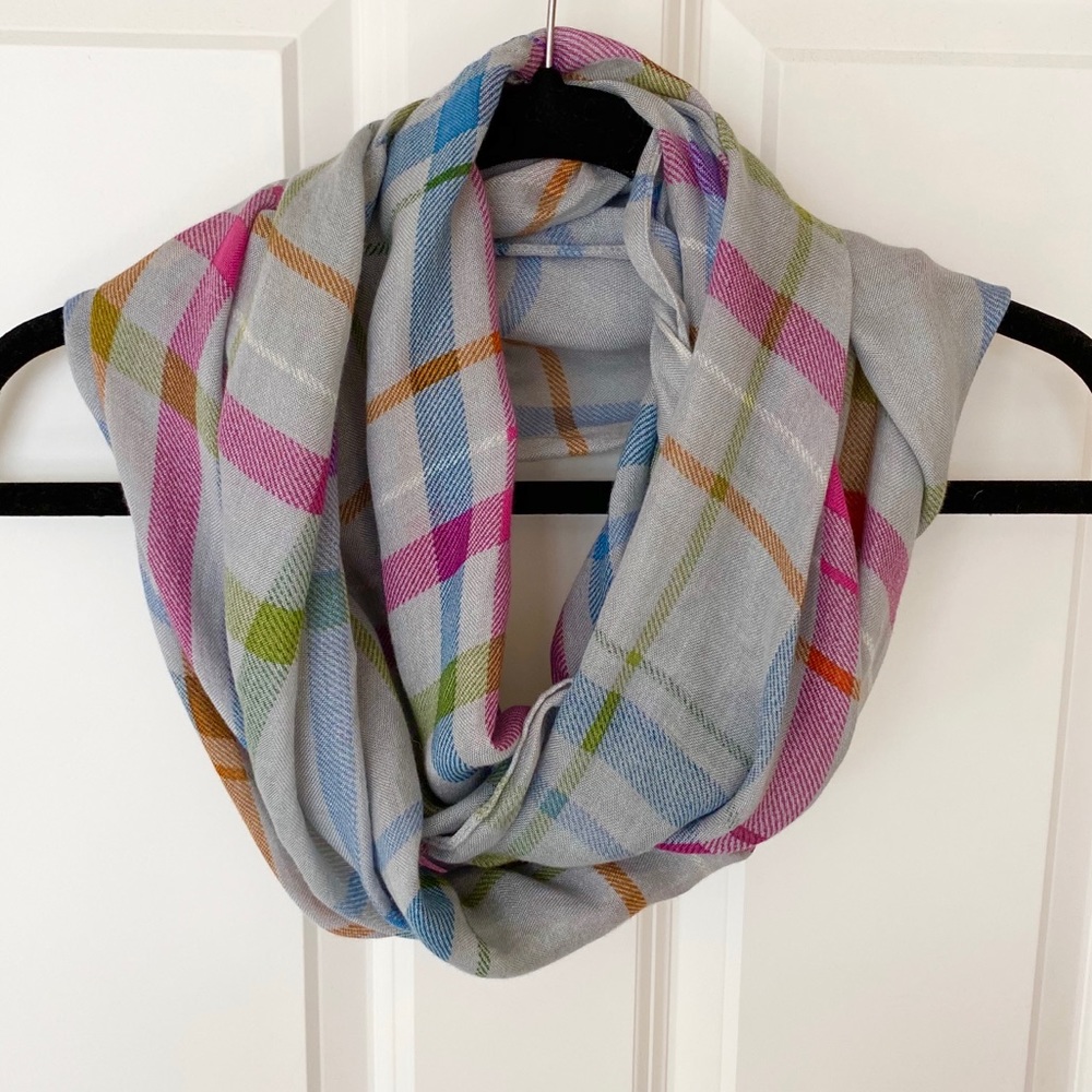 Coach Tattersall Plaid Infinity Scarf